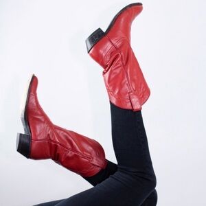 Vintage Larry Mahan Red Cowboy Boots